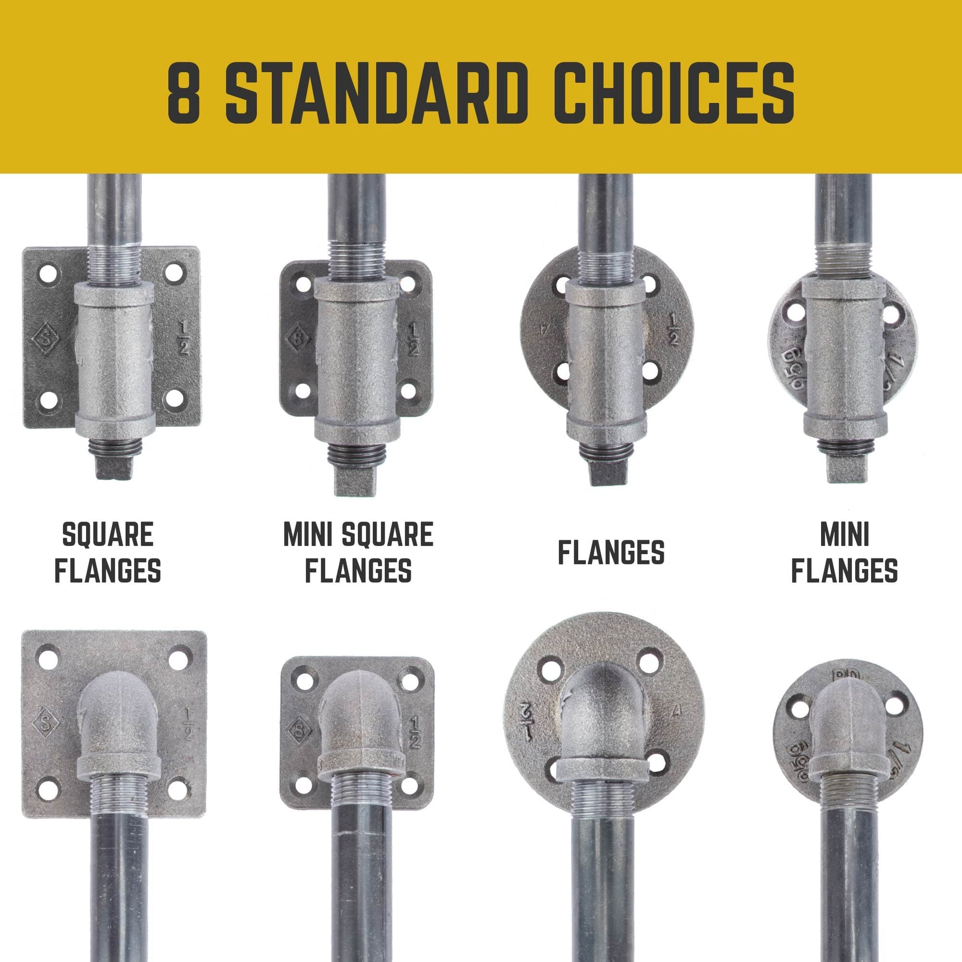 1/2 in. Barn Door Handle - Mini Flange - 9.875 L PIPE DECOR