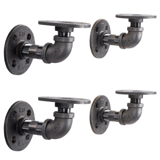 1/2 in. x 3.75 in. Double Flange Shelf Bracket, 4 Pack PIPE DECOR