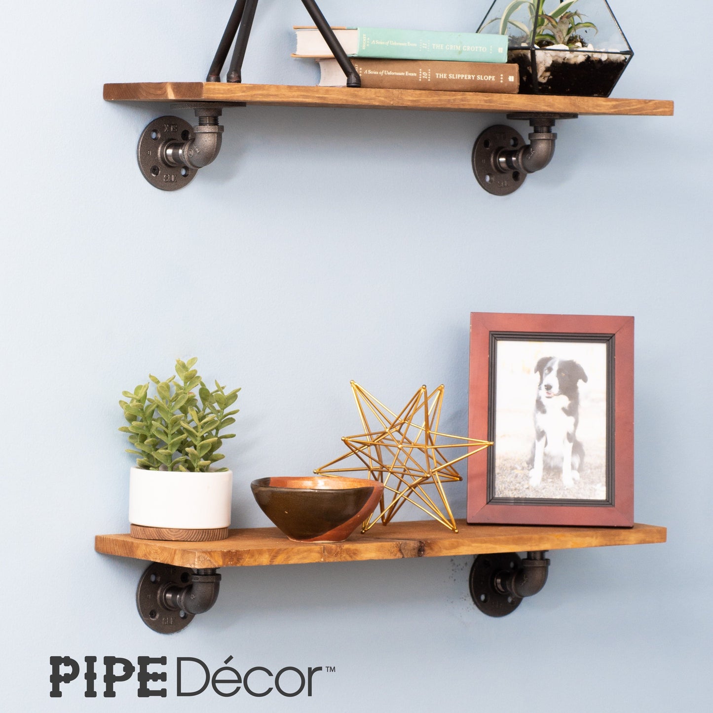 1/2 in. x 3.75 in. Double Flange Shelf Bracket, 4 Pack PIPE DECOR