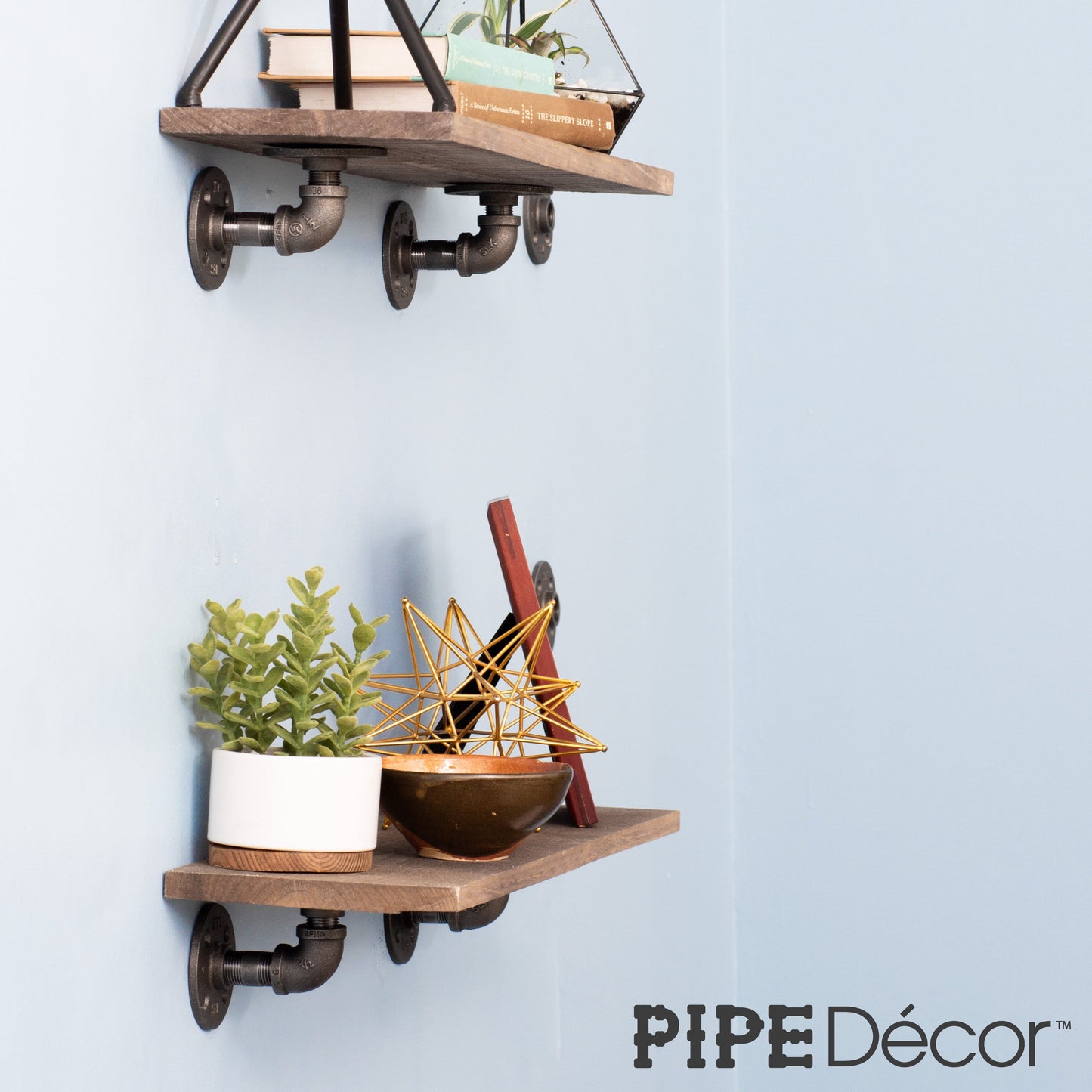 1/2 in. x 3.75 in. Double Flange Shelf Bracket, 4 Pack PIPE DECOR