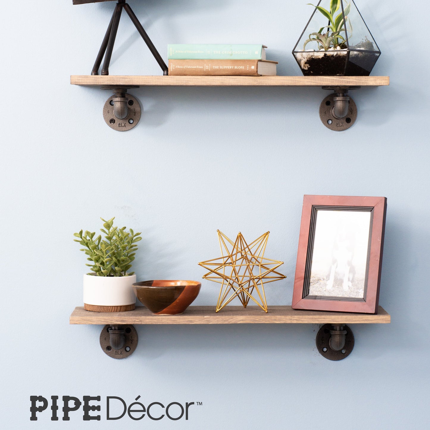 1/2 in. x 3.75 in. Double Flange Shelf Bracket, 4 Pack PIPE DECOR