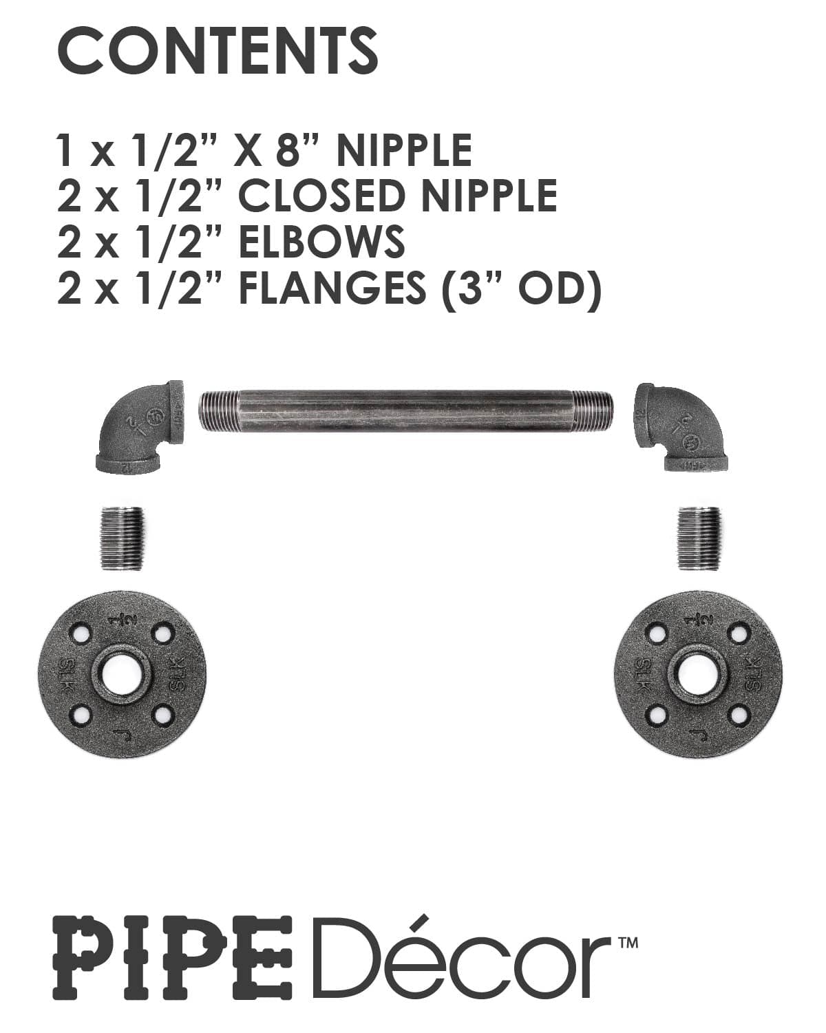 1/2 in. x 8 in. Barn Door Handle - 12.5 in. L PIPE DECOR
