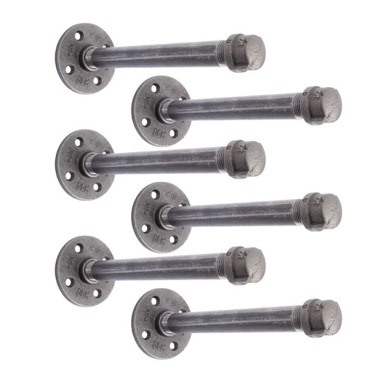 1/2 in. x 8 in. Shelf Bracket Kit, 6 Pack PIPE DECOR