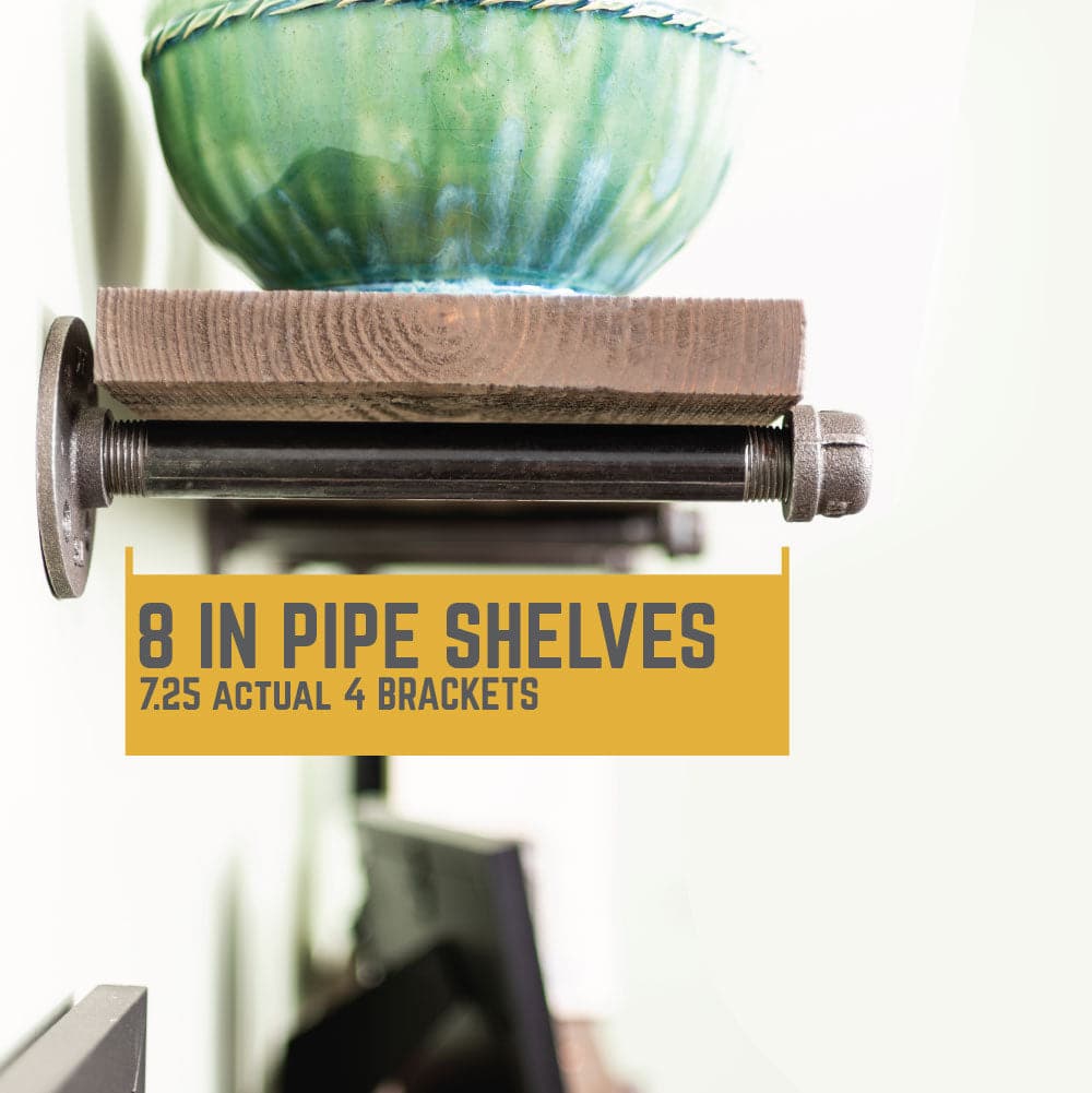 1/2 in. x 8 in. Shelf Bracket Kit, 6 Pack PIPE DECOR