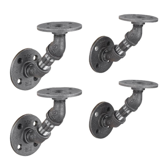 1/2 in. x 2 in. Double Flange Angled Bracket Kit, 4 Pack PIPE DECOR