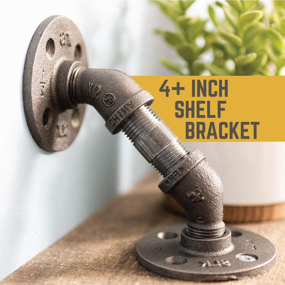 1/2 in. x 2 in. Double Flange Angled Bracket Kit, 4 Pack PIPE DECOR