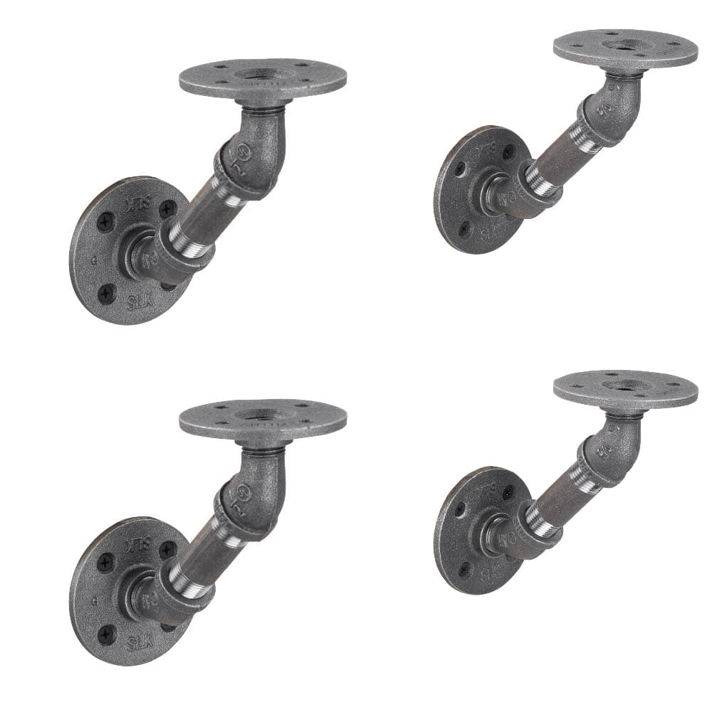 1/2 in. x 3 in. Double Flange Angled Bracket Kit, 4 Pack PIPE DECOR