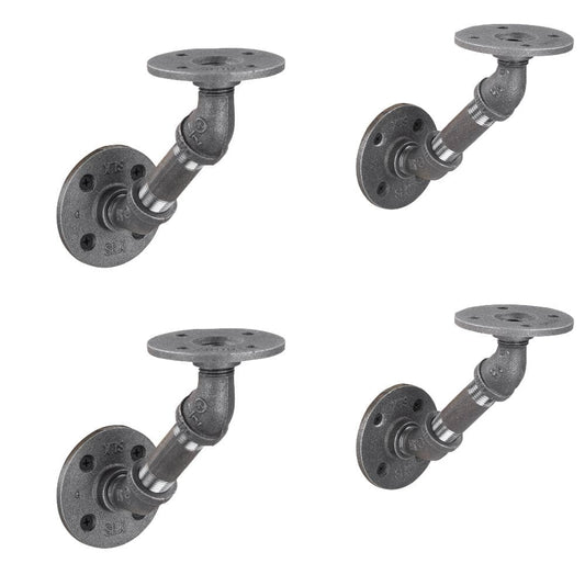 1/2 in. x 3 in. Double Flange Angled Bracket Kit, 4 Pack PIPE DECOR