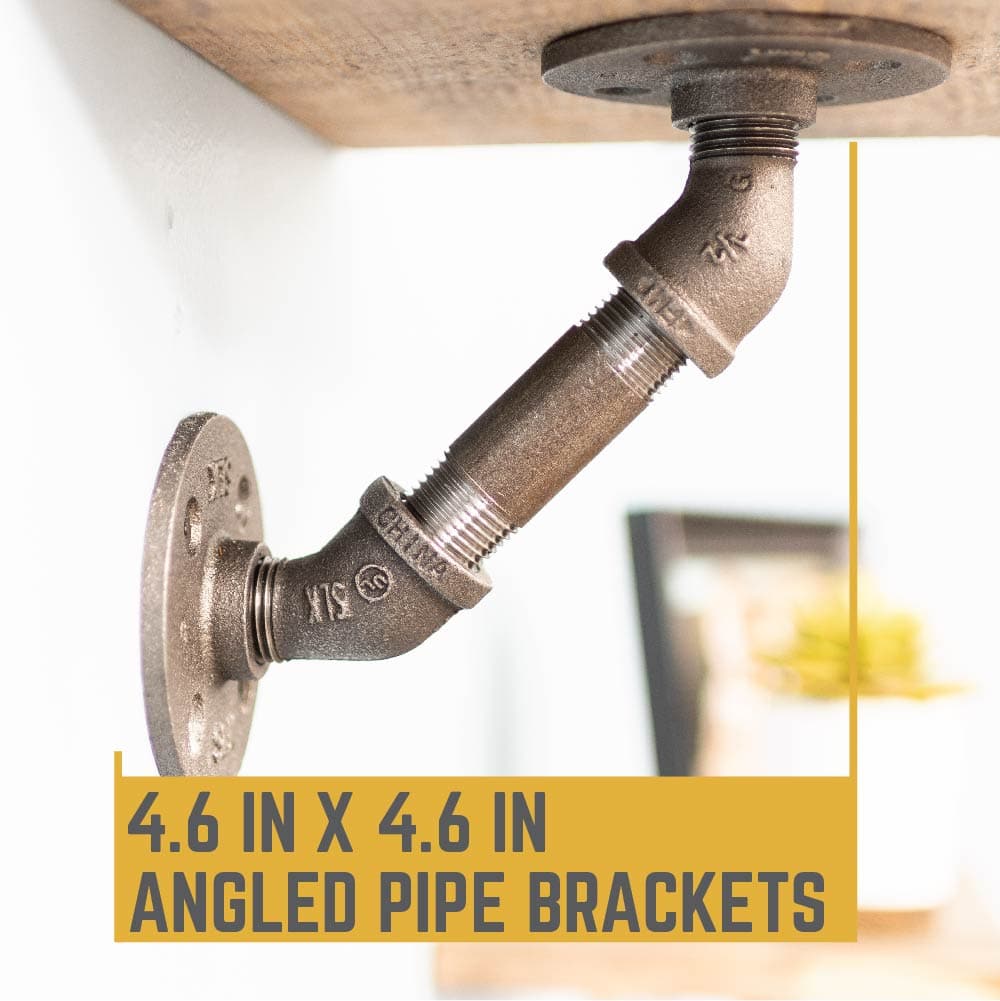 1/2 in. x 3 in. Double Flange Angled Bracket Kit, 4 Pack PIPE DECOR