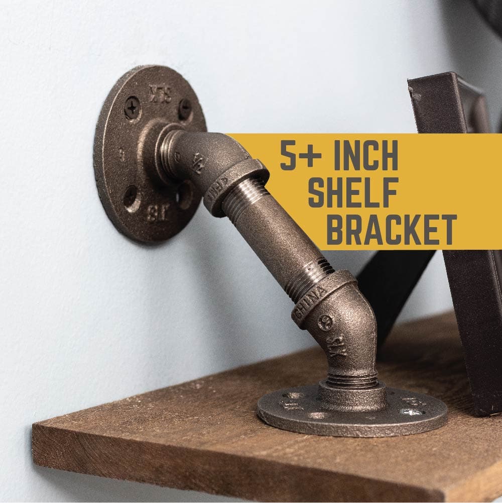 1/2 in. x 3 in. Double Flange Angled Bracket Kit, 4 Pack PIPE DECOR