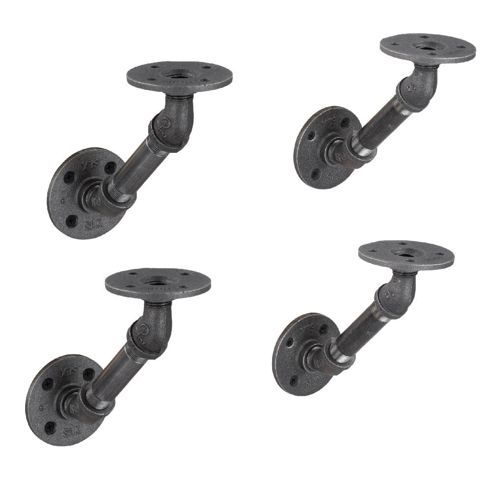 1/2 in. x 4 in. Double Flange Angled Bracket Kit, 4 Pack PIPE DECOR