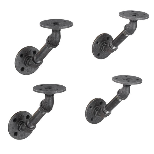 1/2 in. x 4 in. Double Flange Angled Bracket Kit, 4 Pack PIPE DECOR