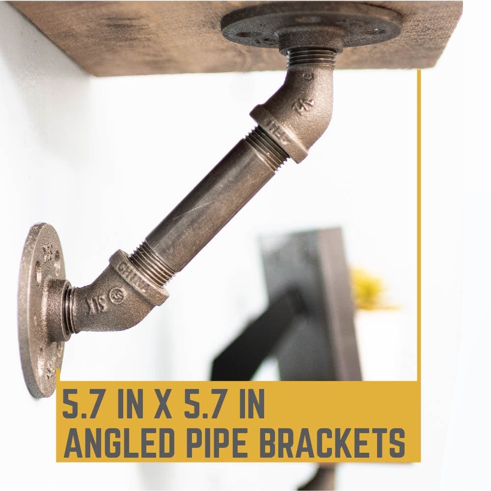 1/2 in. x 4 in. Double Flange Angled Bracket Kit, 4 Pack PIPE DECOR