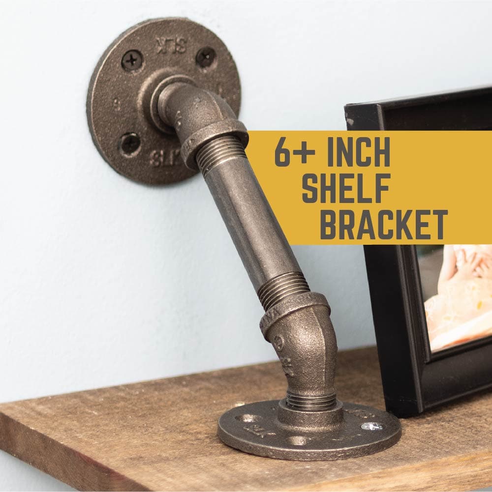1/2 in. x 4 in. Double Flange Angled Bracket Kit, 4 Pack PIPE DECOR
