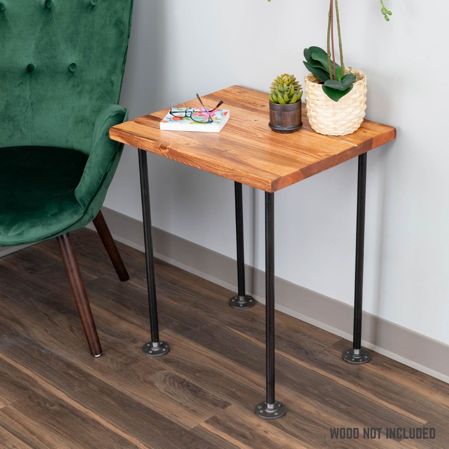 1/2 in. x 24 in. Round Flange Pipe Table Legs - 4 Pack PIPE DECOR