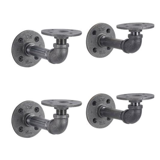 1/2 in. x 4 in. Double Flange Shelf Bracket, 4 Pack PIPE DECOR
