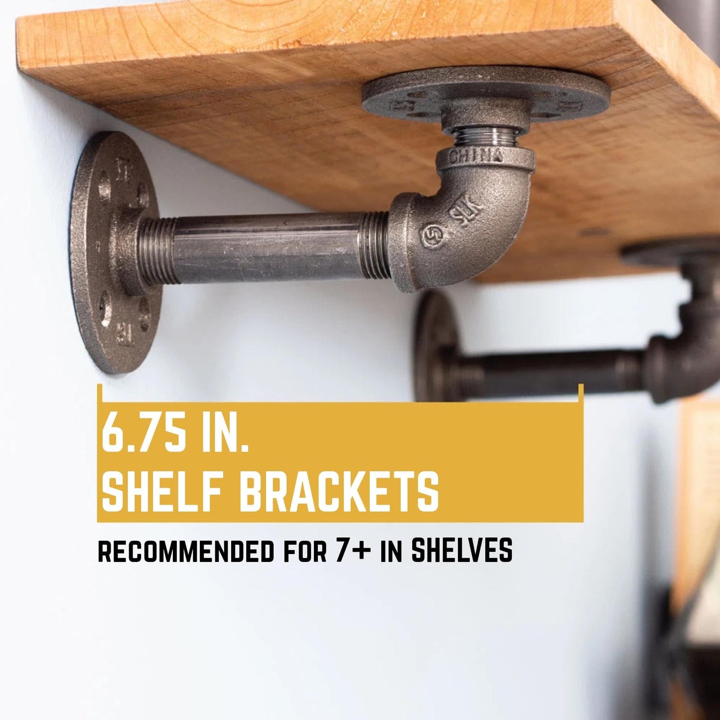 1/2 in. x 4 in. Double Flange Shelf Bracket, 4 Pack PIPE DECOR