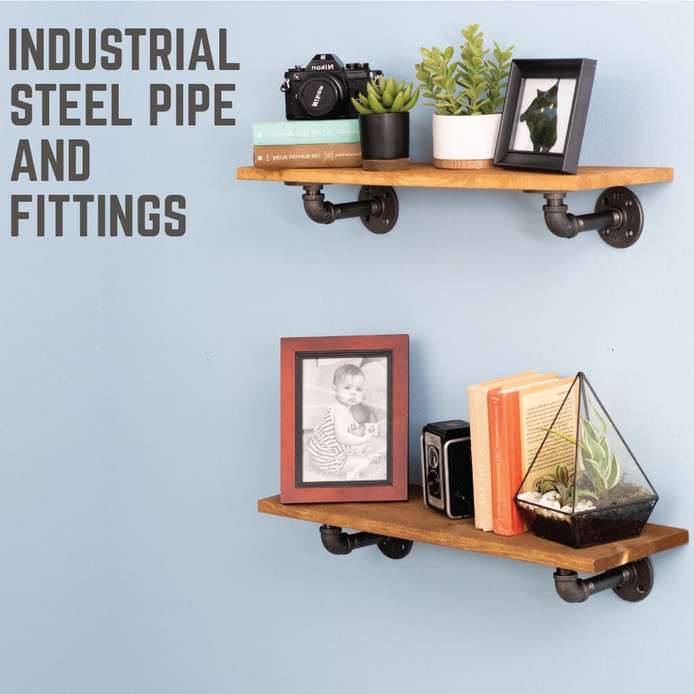 1/2 in. x 4 in. Double Flange Shelf Bracket, 4 Pack PIPE DECOR