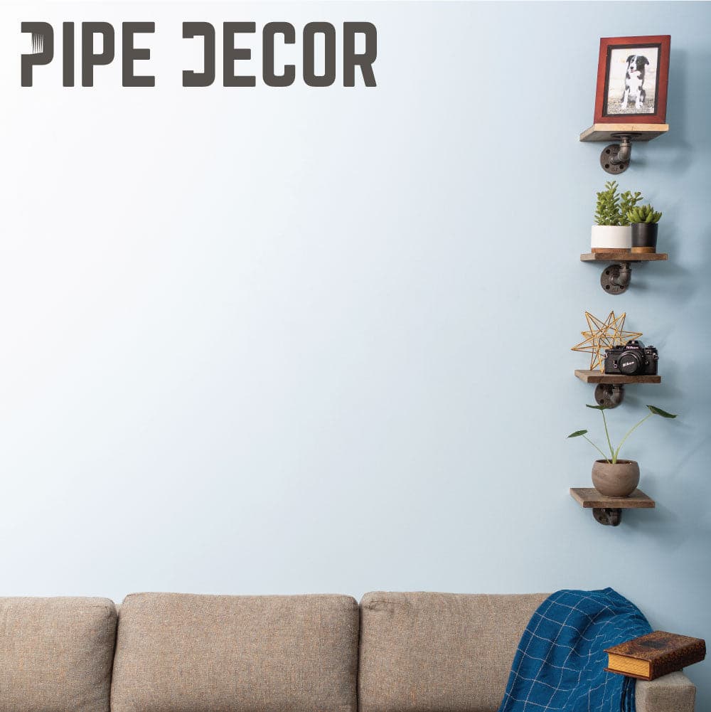 1/2 in. x 4 in. Double Flange Shelf Bracket, 4 Pack PIPE DECOR