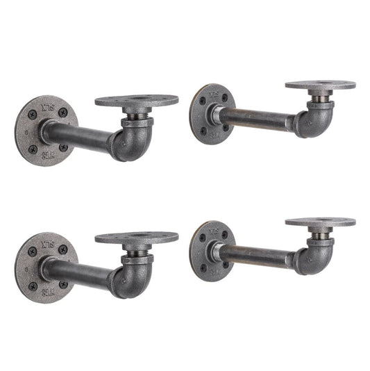 1/2 in. x 6 in. Double Flange Shelf Bracket, 4 Pack PIPE DECOR