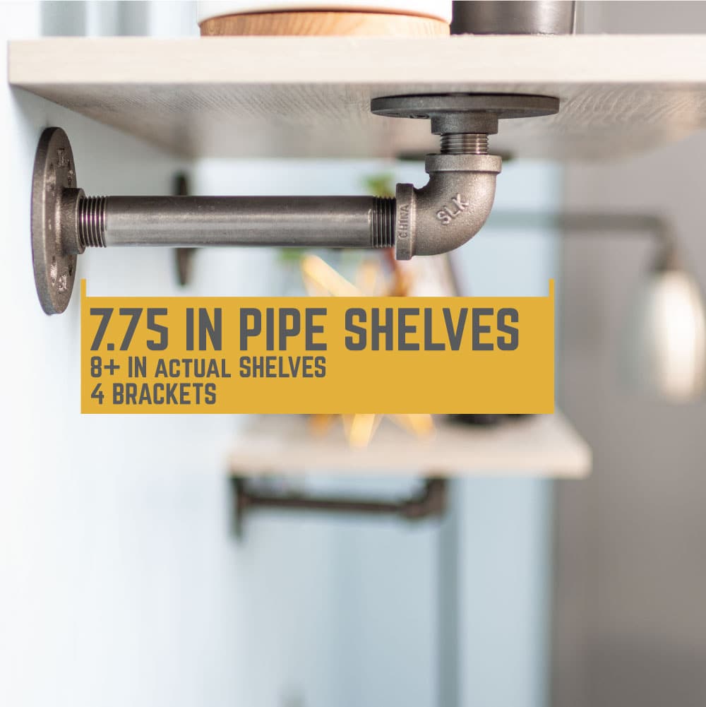 1/2 in. x 6 in. Double Flange Shelf Bracket, 4 Pack PIPE DECOR