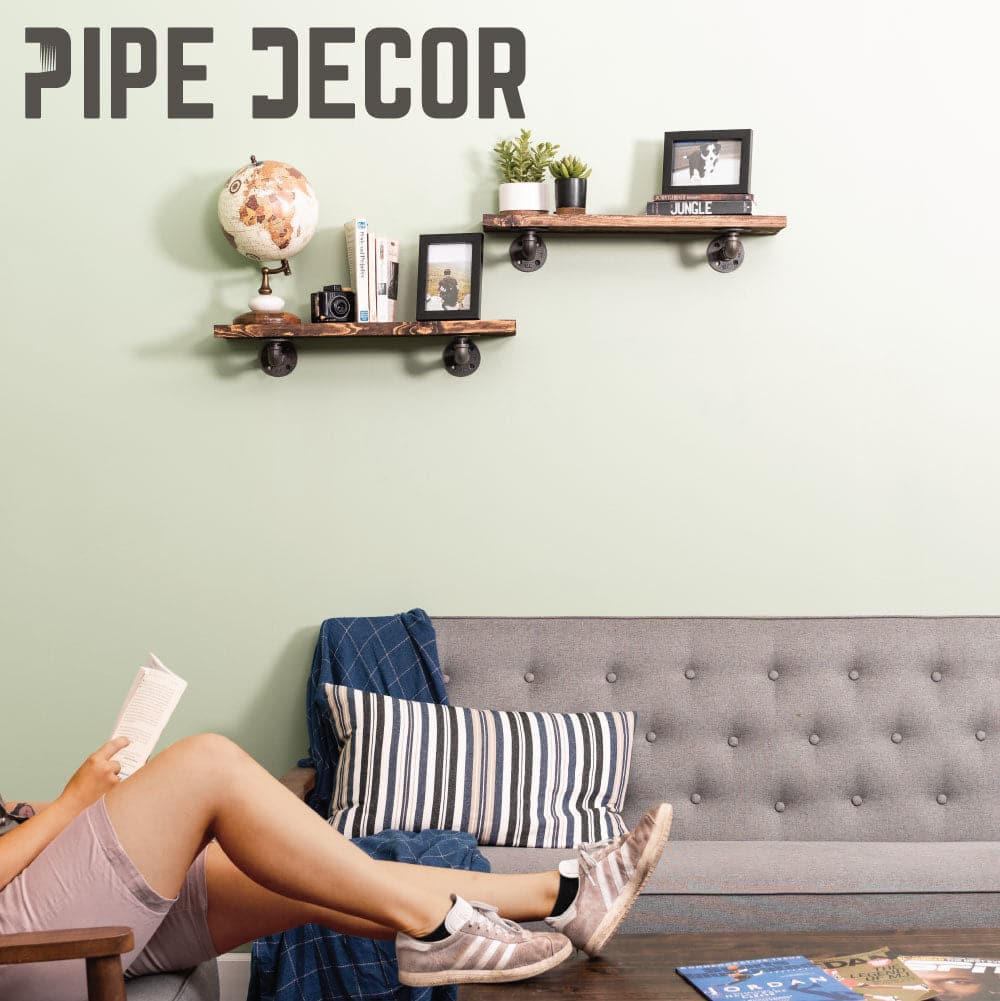 1/2 in. x 6 in. Double Flange Shelf Bracket, 4 Pack PIPE DECOR