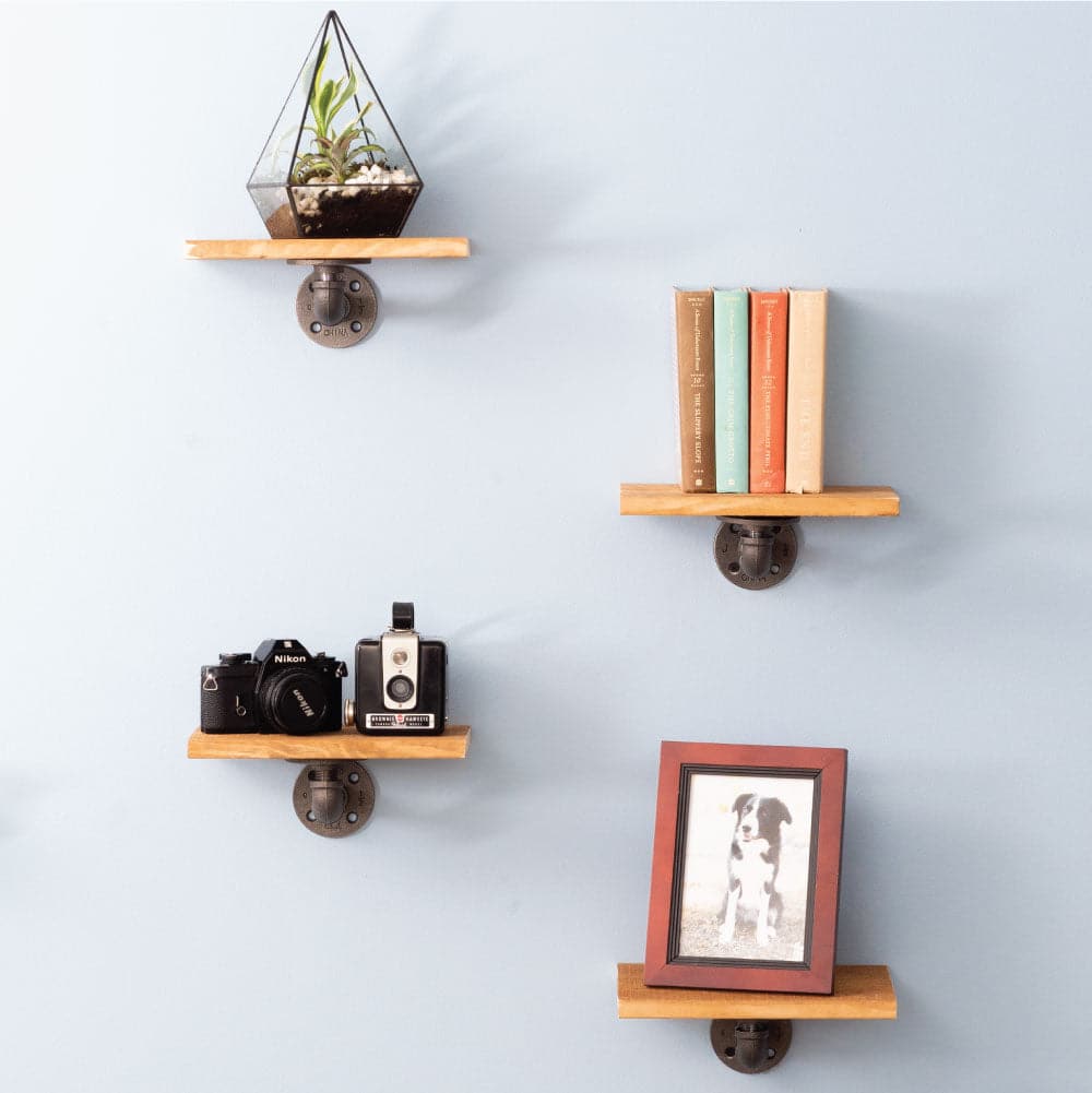 1/2 in. x 6 in. Double Flange Shelf Bracket, 4 Pack PIPE DECOR