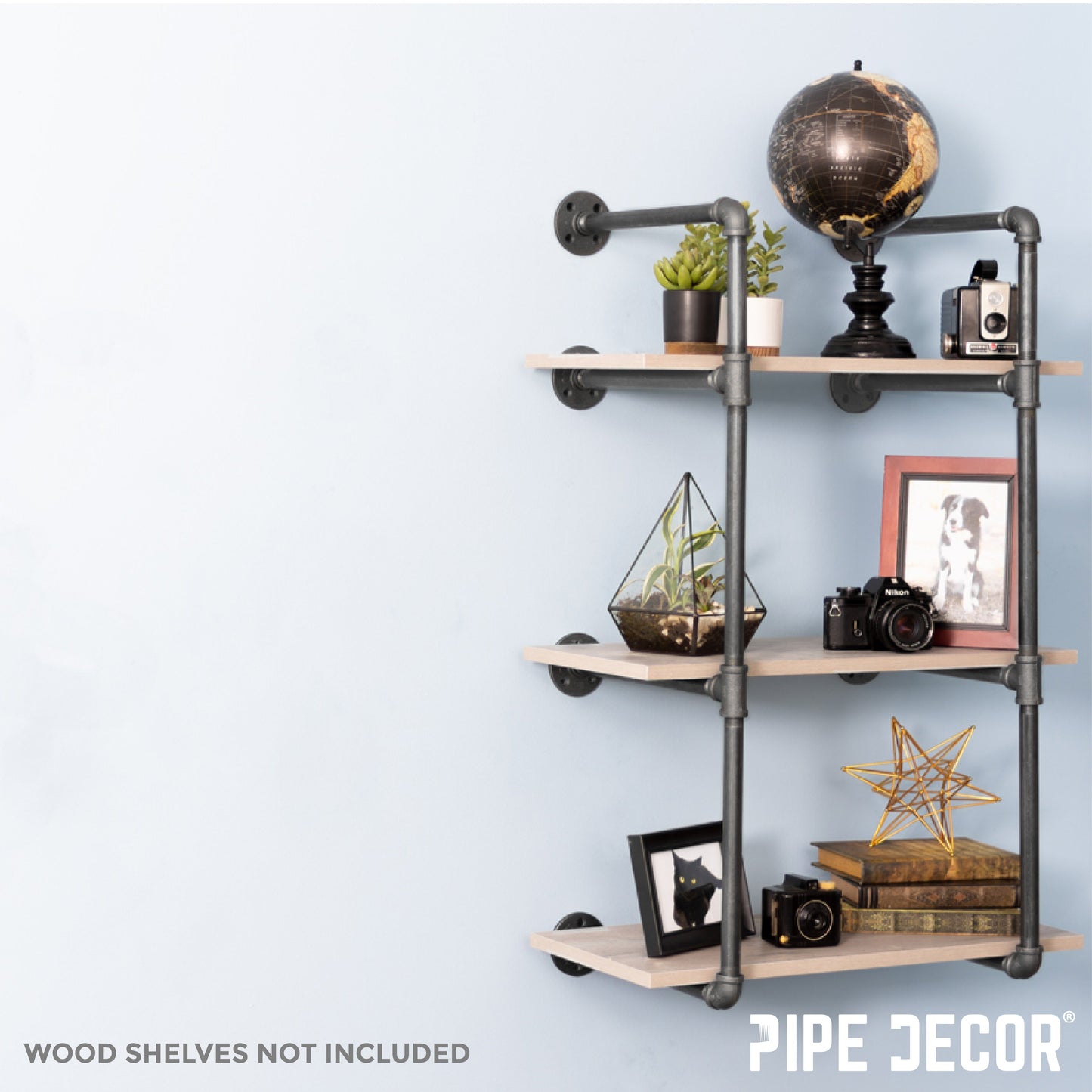 3 -Tier Wall Mounted Shelf By PIPE DECOR