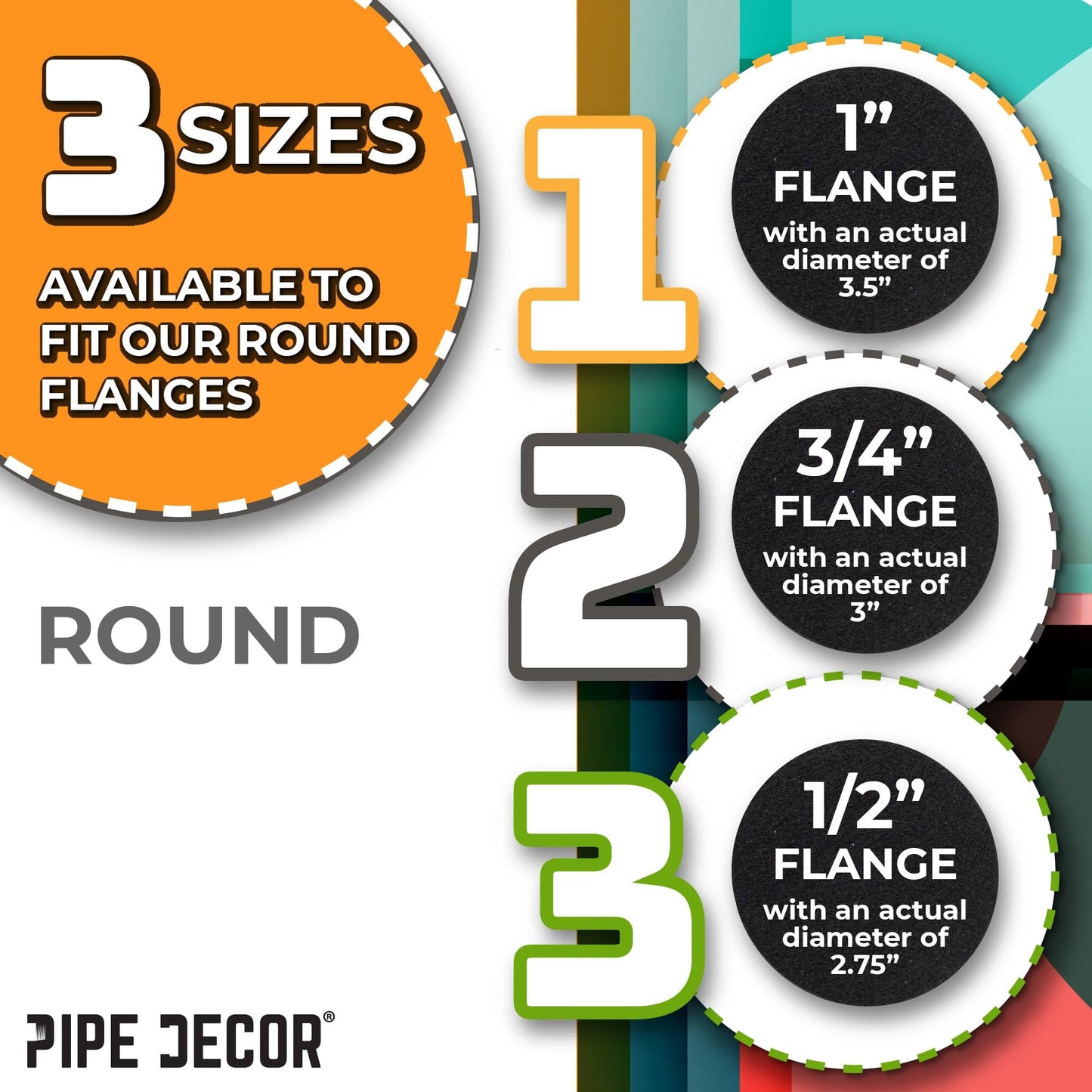 Heavy Duty Round Felt Pad for 3/4 in. Pipe Floor Flange, 3 in. Diameter (4-Pack)