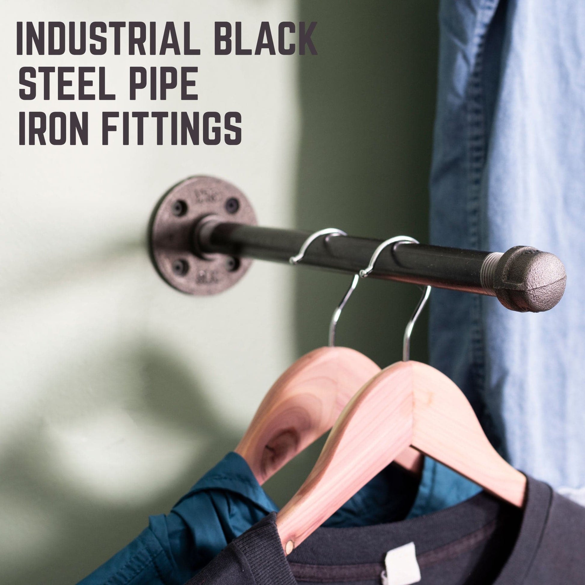 1/2 in. x 12 in. Clothing Hanging Bracket Kit, 4 Pack PIPE DECOR