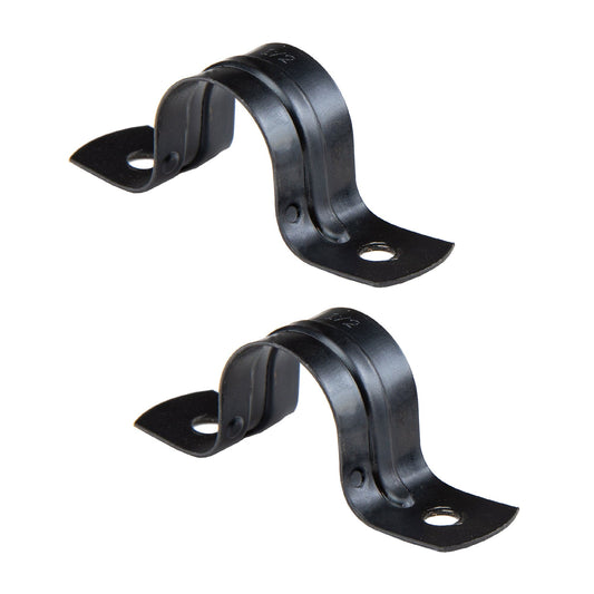 Black Steel U-shaped Pipe Straps for ½” Pipe