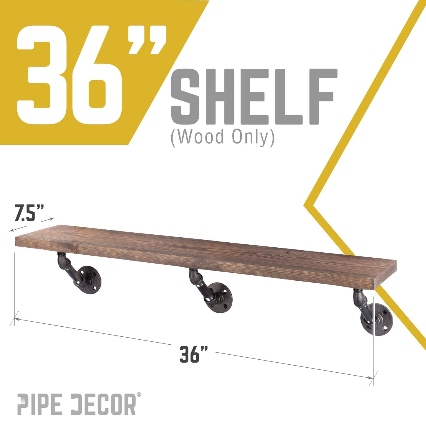 RESTORE Sunset Brown 36 in. Wood Shelf (Wood Only)
