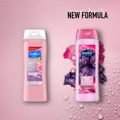Suave Essentials Gentle Body Wash, Sweet Pea & Violet, 18 oz