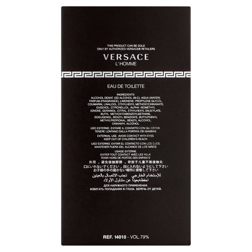 Versace L'Homme Eau de Toilette Cologne for Men 3.4 oz EasyOptionXY LLC