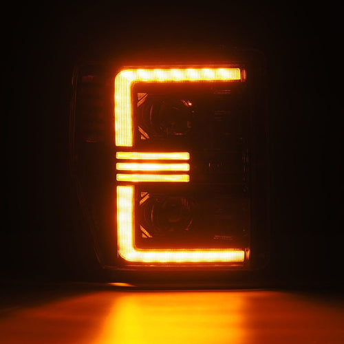 AlphaRex 08-10 Ford Super Duty/Excursion PRO-Series Halogen Projector Headlights Alpha-Black OffRoadUSA.com