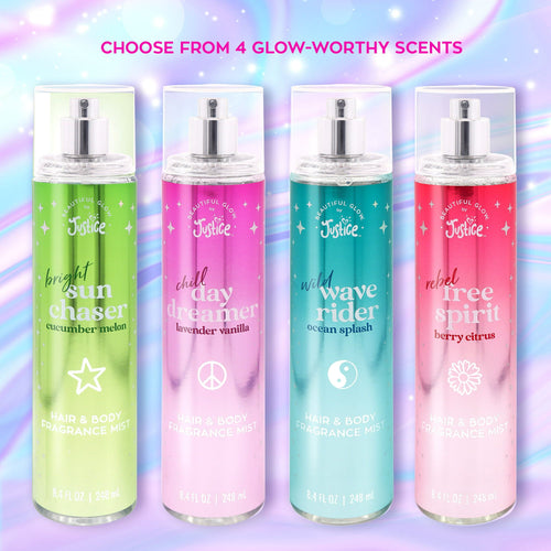 Beautiful Glow by Justice Hair and Body Fragrance Mist, Wild Wave Rider Ocean Splash, 8.4 fl oz EasyOptionXY LLC