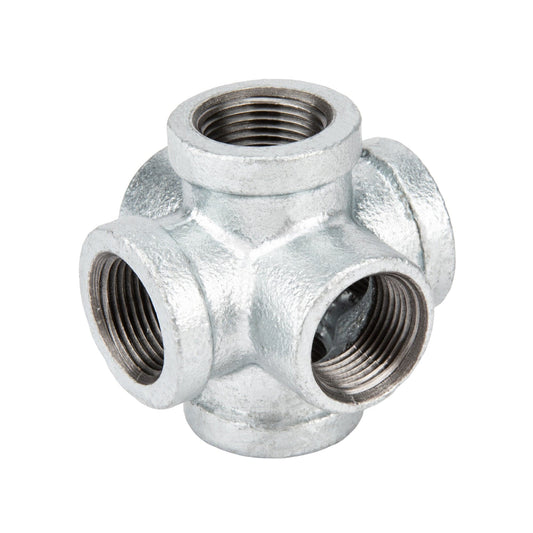 1/2 in. Galvanized 6-Way Fitting PIPE DECOR