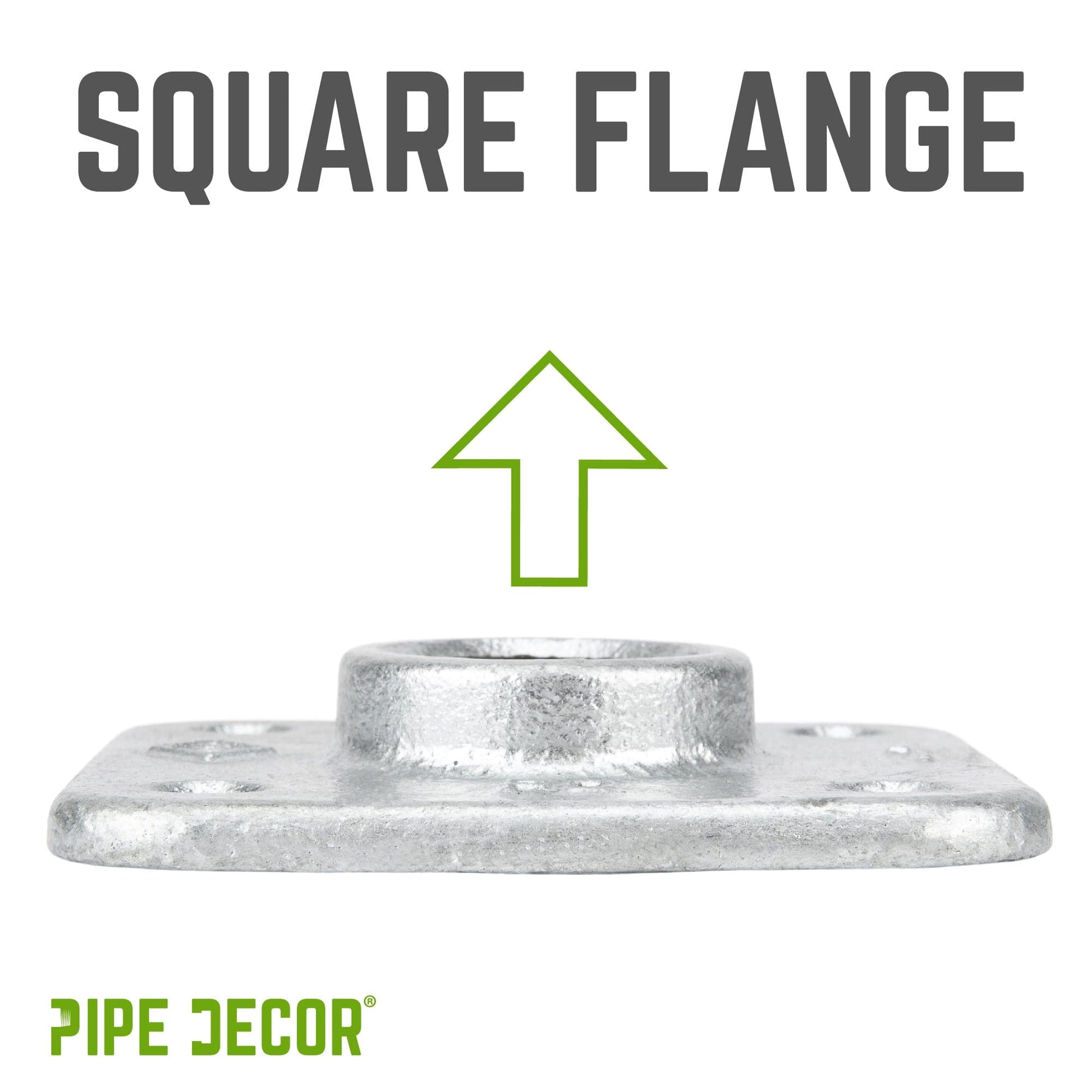 1/2 in. Galvanized Square Floor Flange PIPE DECOR