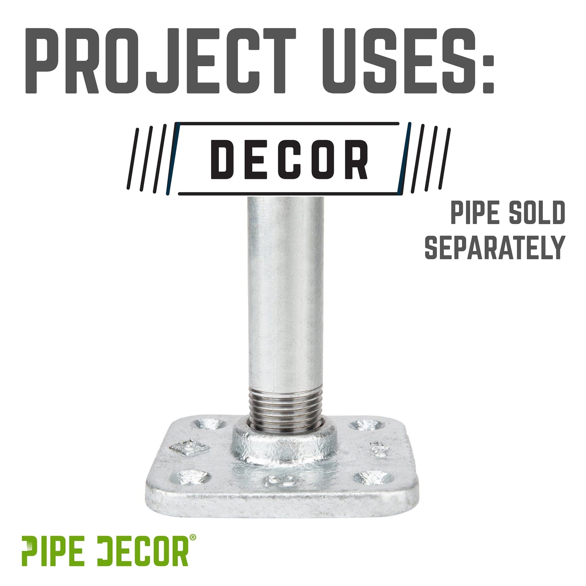 1/2 in. Galvanized Square Floor Flange PIPE DECOR