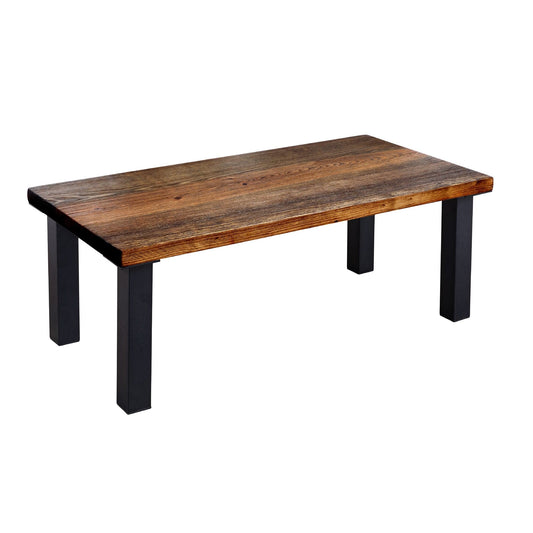 Skyline Boulder Black Solid Wood Coffee Table with 18 in. High-Rise Legs