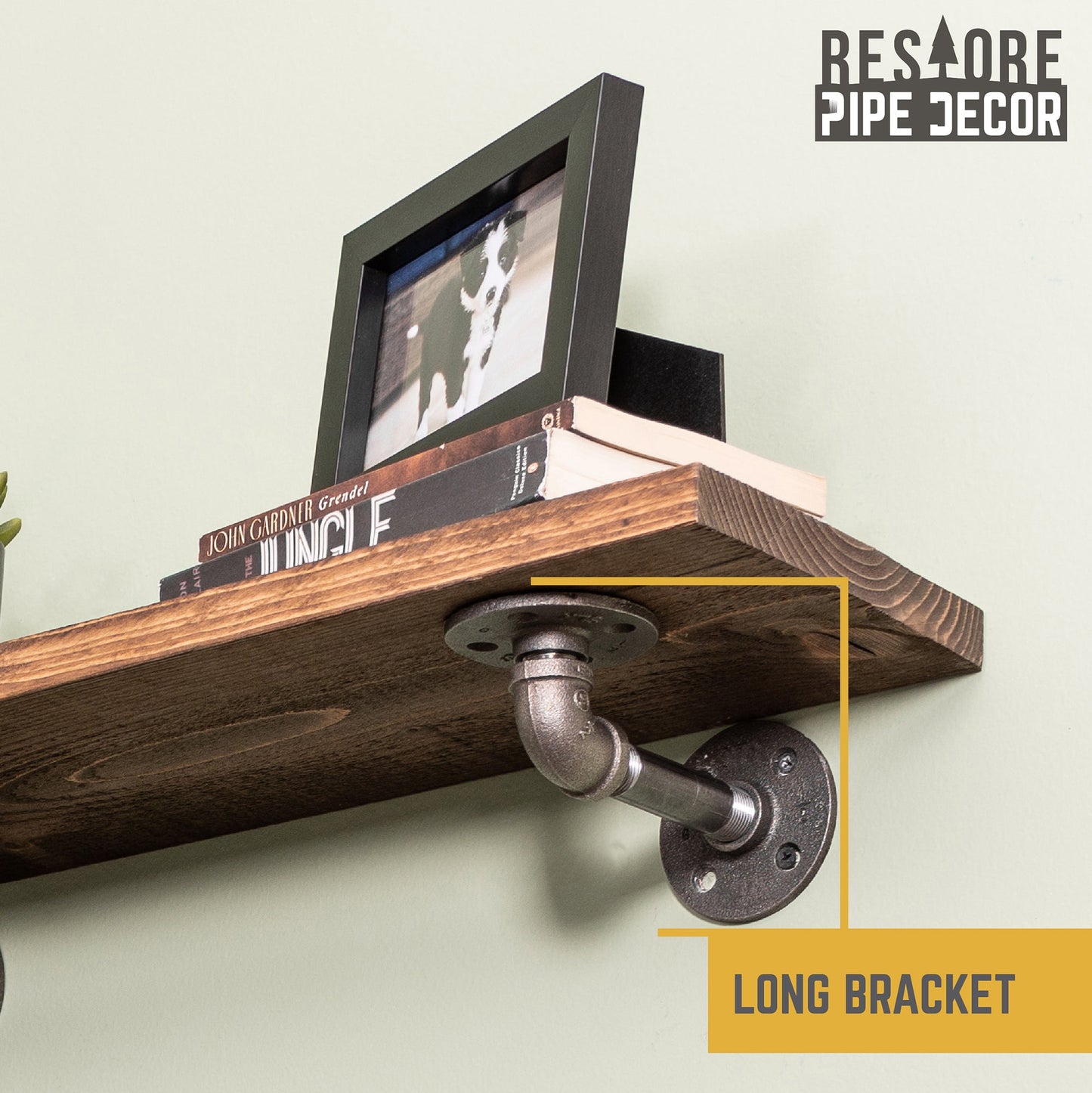 RESTORE Trail Brown 24 in. Shelves with L-Shaped Brackets