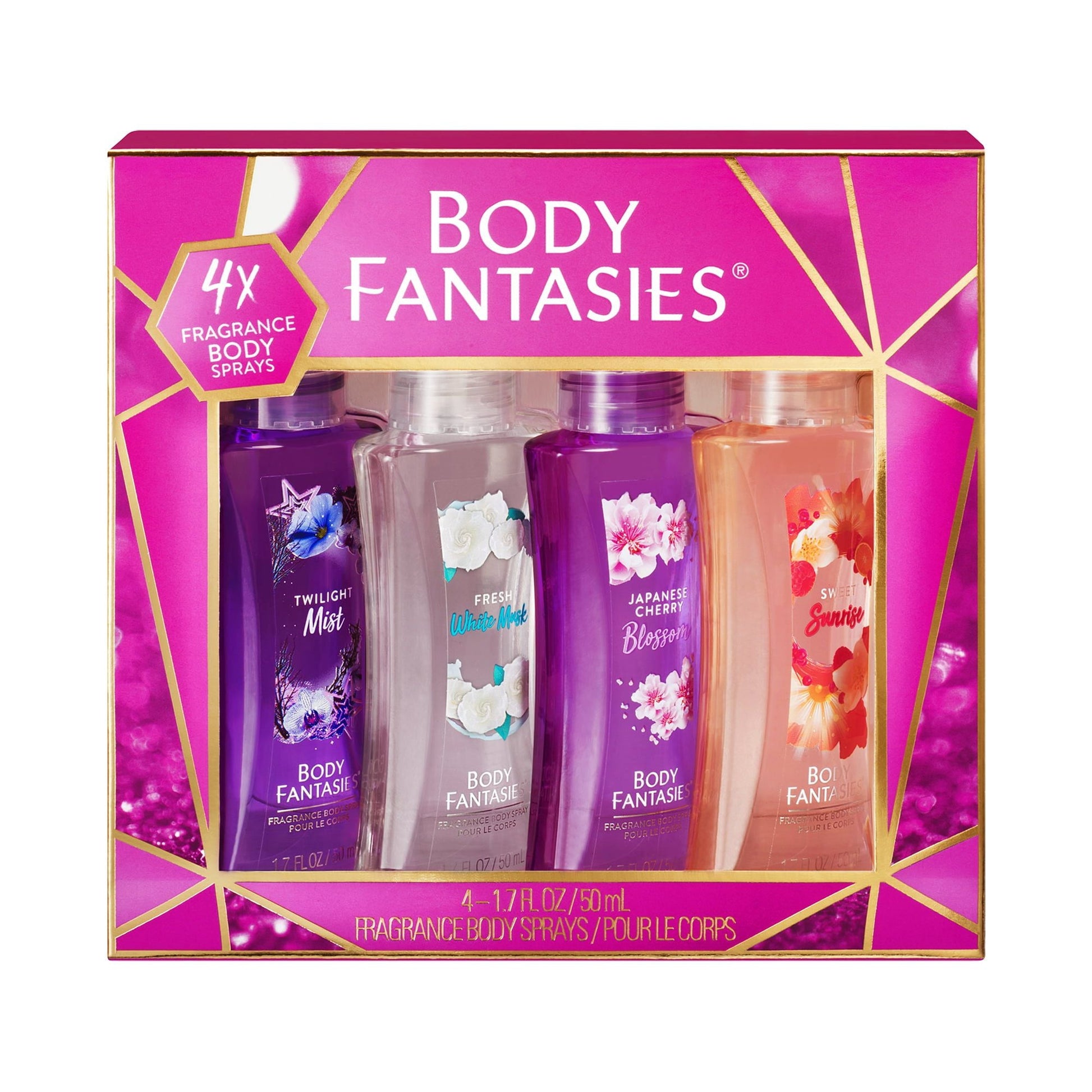 Body Fantasies Signature Fragrance Body Spray Gift Set, 1.7 fl oz, 4 Count EasyOptionXY LLC
