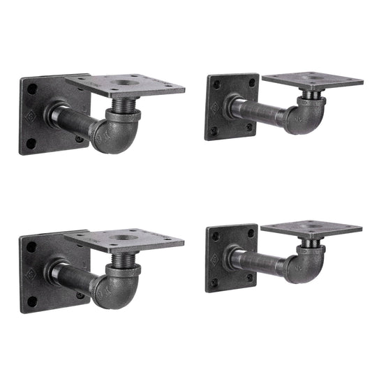 1/2 in. x 4 in. Square Double Flange Shelf Bracket Kit, 4 Pack PIPE DECOR