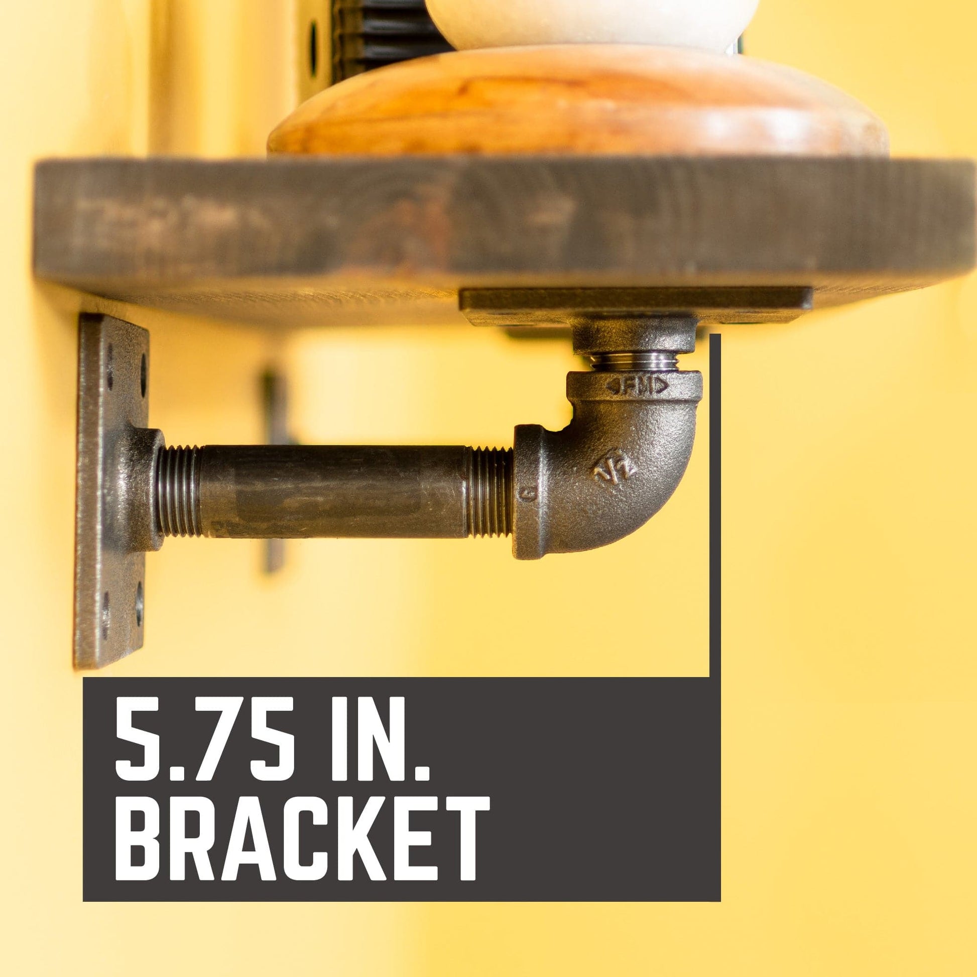 1/2 in. x 4 in. Square Double Flange Shelf Bracket Kit, 4 Pack PIPE DECOR