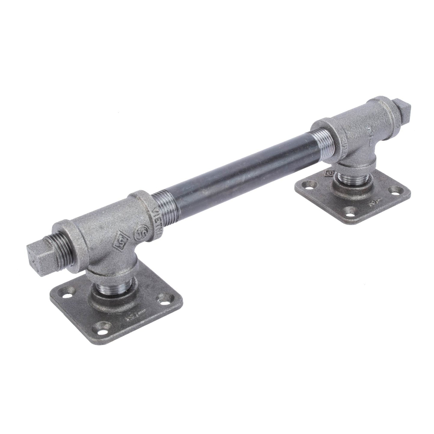 1/2 in. Tee Barn Door Handle, Mini-Square Flange – 10.75 in. L PIPE DECOR