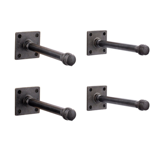 1/2 in. x 8 in. Square Flange Shelf Bracket Kit, 4 Pack PIPE DECOR