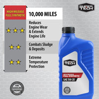 Super Tech High Mileage Full Synthetic SAE 5W-20 Motor Oil, 1 Quart EasyOptionXY LLC