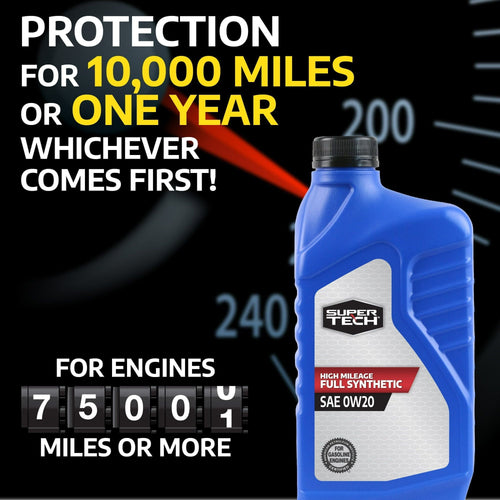 Super Tech High Mileage Full Synthetic SAE 0W-20 Motor Oil, 1 Quart EasyOptionXY LLC
