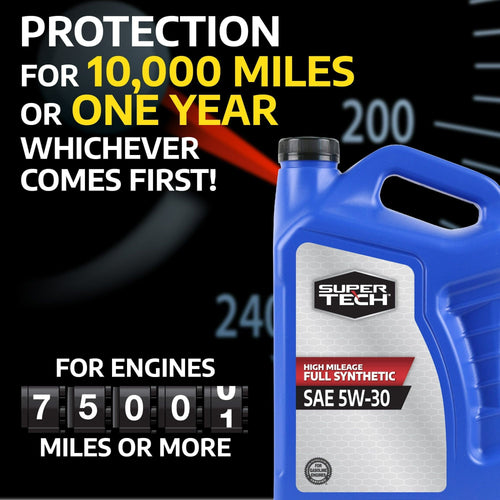 Super Tech High Mileage SAE 5W-30 Motor Oil, 5 Quarts EasyOptionXY LLC