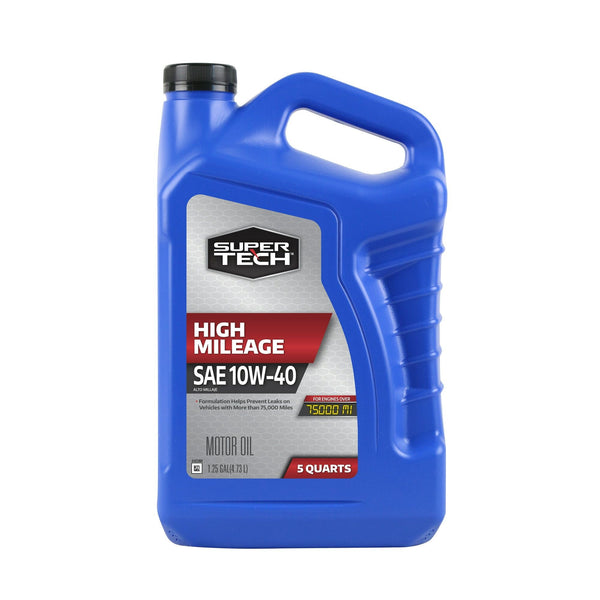 Super Tech High Mileage SAE 10W-40 Motor Oil, 5 Quarts EasyOptionXY LLC
